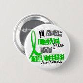 Lyme Krankheit trage ich Limones Grün für Button (Vorne & Hinten)