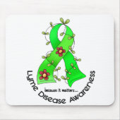 Lyme Krankheits-Blumen-Band 1 Mousepad (Vorne)