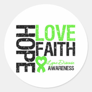 Lyme Krankheits-Hoffnungs-Liebe-Glaube Runder Aufkleber
