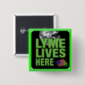 Lyme lebt hier Button (Vorne & Hinten)