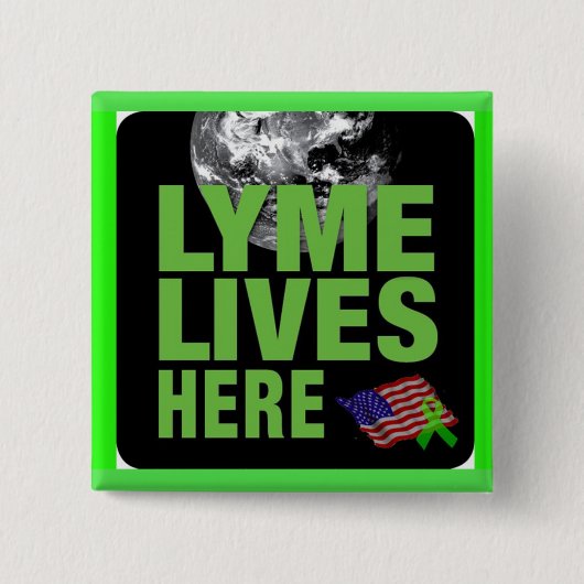Lyme lebt hier Button (Vorderseite)