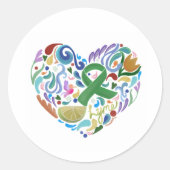 Lyme Limon Awareness Support Sticker Green Ribbon (Vorderseite)