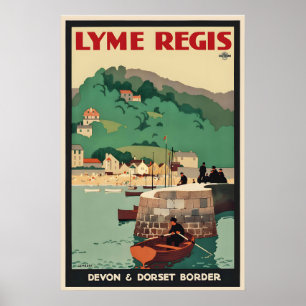 Lyme Regis Devon Dorset Grenze England Groß Poster