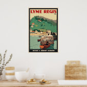 Lyme Regis Devon Dorset Grenze England Groß Poster (Küche)