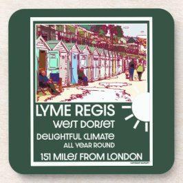 Lyme Regis Dorset England Vintag British Holiday Getränkeuntersetzer