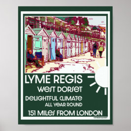 Lyme Regis Dorset England Vintag British Holiday Poster