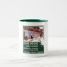 Lyme Regis Dorset England Vintag British Holiday Zweifarbige Tasse