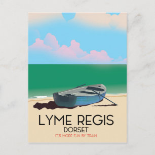 Lyme Regis, Dorset Vintage-Reiseposter. Postkarte