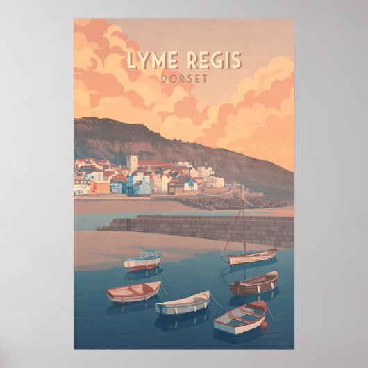 Lyme Regis Küsten Reiseplakat Poster (Vorne)