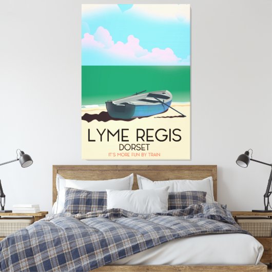 Lyme Regis, Vintage Reiseplakat. Leinwanddruck (Insitu (Schlafzimmer))