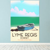 Lyme Regis, Vintage Reiseplakat. Leinwanddruck (Insitu (Holzboden))