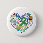 Lyme Support Awareness, Green Ribbon, Limon Button (Vorderseite)