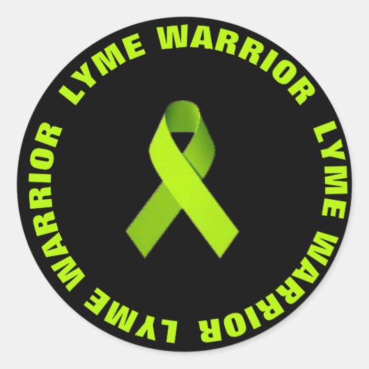 Lyme Warrior Ribbon Activism Awareness Aufkleber (Vorderseite)