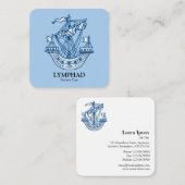 Lymphad (Heraldisches Schiff) - Indigo Blue Quadratische Visitenkarte (Vorne/Hinten)