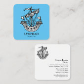 Lymphad (Heraldisches Schiff) - Schwarz auf Sky Bl Quadratische Visitenkarte (Vorne/Hinten)