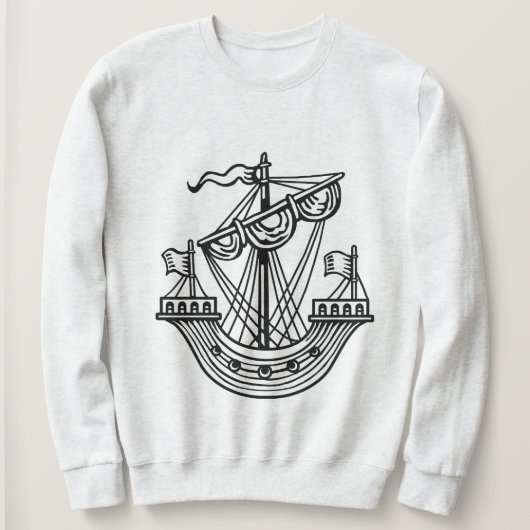 Lymphad (Heraldisches Schiff) - Schwarzer T - Shir Sweatshirt (Design vorne)