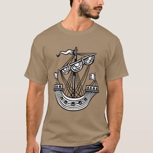 Lymphad (Heraldisches Schiff) - Schwarzer T - Shir T-Shirt (Vorderseite)