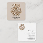 Lymphad (Heraldisches Schiff) - Walnut auf Lt Waln Quadratische Visitenkarte (Vorne/Hinten)