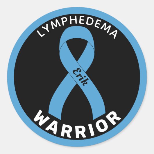 Lymphedeman Warrior Ribbon Black Round Sticker (Vorderseite)