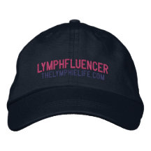 "Lymphfluencer" bestickter Hut (rosa Text)