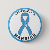 Lymphödem Warrior Ribbon White Button (Vorderseite)