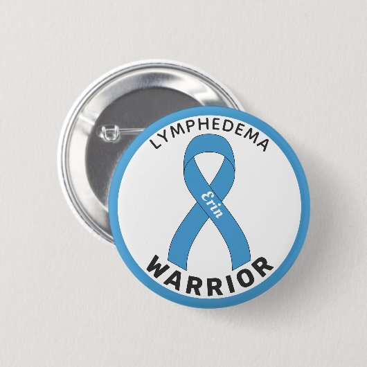 Lymphödem Warrior Ribbon White Button (Vorne & Hinten)