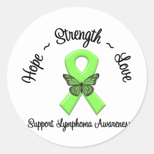 Lymphom Awareness Butterfly Runder Aufkleber (Vorderseite)