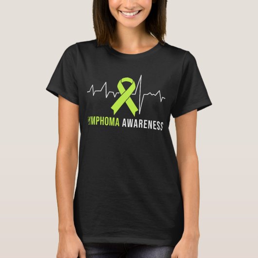 Lymphom Bewusstsein Herzschlag T-Shirt (Vorderseite)