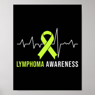 Lymphom-Bewusstseins-Herzschlag Poster