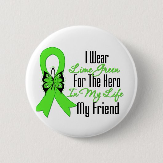 Lymphom Cancer Ribbon My Held My Friend Button (Vorderseite)