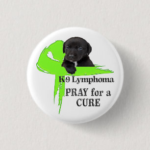 Lymphom Grünes Band Welpe Hund Design Button