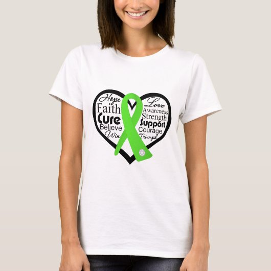 Lymphom Herz-Band-Collage T-Shirt (Vorderseite)
