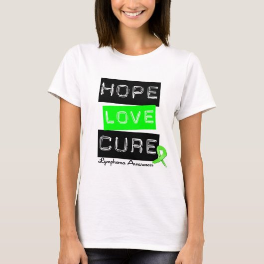 Lymphom Hope Liebe Heilung T-Shirt (Vorderseite)