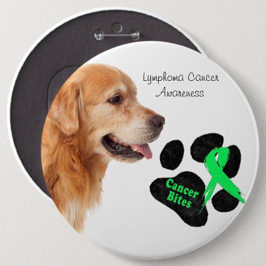 Lymphom-Krebs bei Hunden - Warnschaltfläche Button (Vorne & Hinten)
