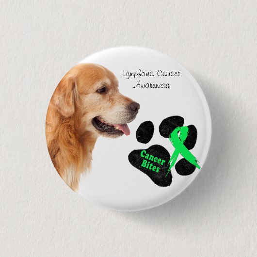 Lymphom-Krebs bei Hunden - Warnschaltfläche Button (Vorderseite)