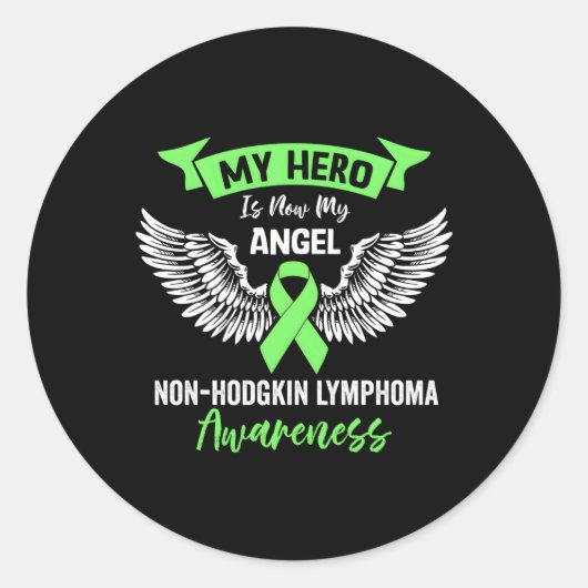 Lymphom Krebs Bewusstsein ist jetzt mein Engel Lim Runder Aufkleber (Vorderseite)