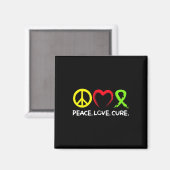 Lymphoma Awareness Peace Love Cure  Magnet (Vorderseite/Rückseite)