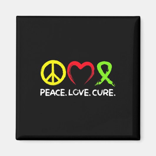 Lymphoma Awareness Peace Love Cure  Magnet (Vorne)