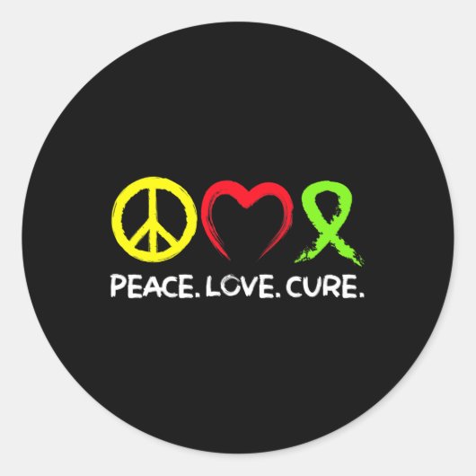 Lymphoma Awareness Peace Love Cure  Runder Aufkleber (Vorderseite)