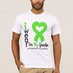 Lymphoma Lime Green Heart Support Opa T-Shirt