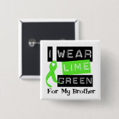 Lymphoma Lime Green Ribbon Brother Button (Vorne & Hinten)