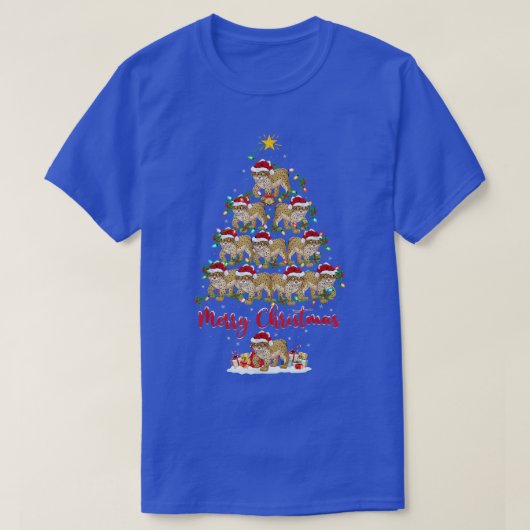 Lyn Animal Lover Matching Santa Lyn Weihnachtsbaum T-Shirt (Design vorne)