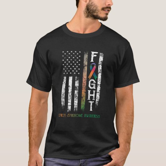 Lynch Syndrom Warrior US Flag T-Shirt (Vorderseite)