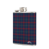 Lynch Tartan Monogram Navy Blue Kariert Flachmann (Links)
