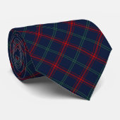 Lynch Tartan Navy Blue Kariert Krawatte (Gerollt)