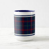 Lynch Tartan Pattern Navy Blue Irish Kariert Tasse (Zentrum)