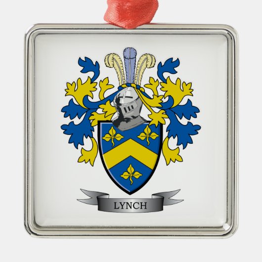 Lynch-Wappen Silbernes Ornament (Vorne)
