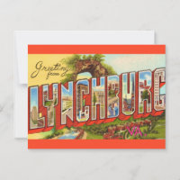 Lynchburg VA Greeting Postcard