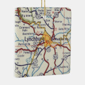 Lynchburg VA Vintag Map Keramikornament (Rechts)