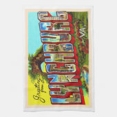 Lynchburg Virginia Vintag Großbuchstabe Postkarte Geschirrtuch (Vertikal)